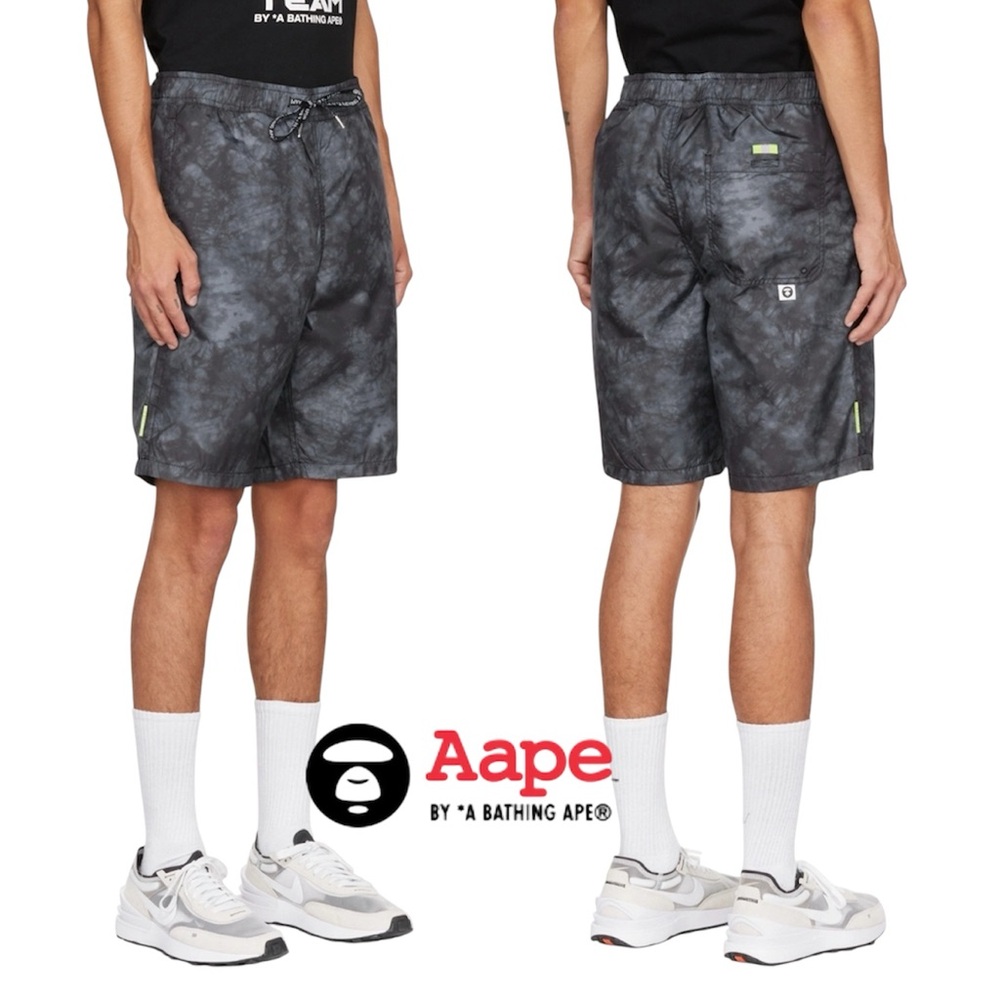 AAPE by A Bathing Ape Black Reversible Shorts Men’s Size L Large Streetwear